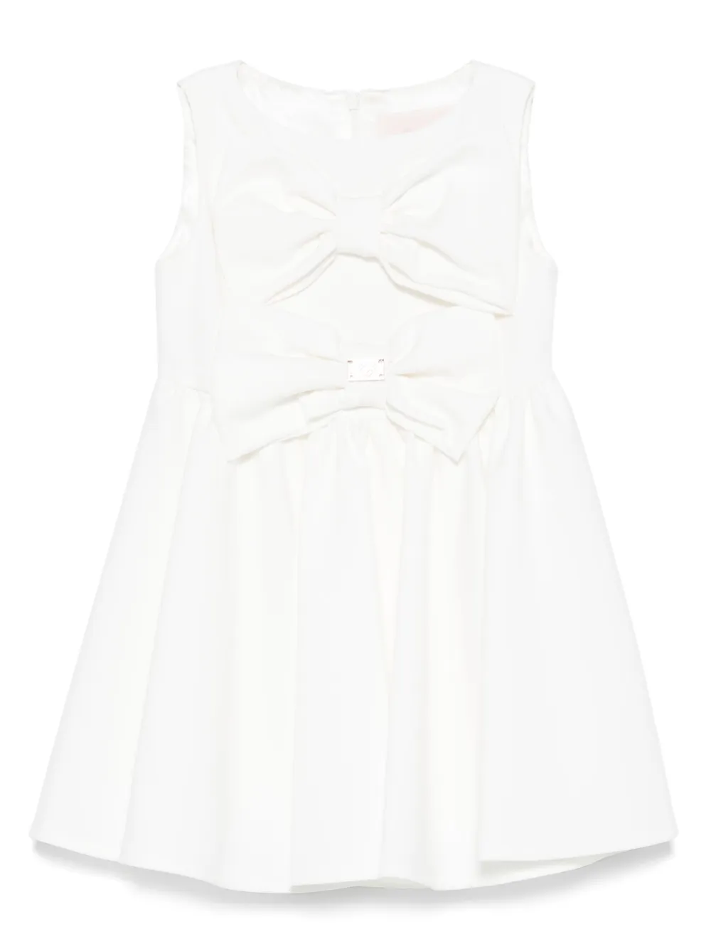 Miss Blumarine bow-embellished dress - ホワイト Miss Blumarine bow-embellished dress - ホワイト