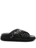 Cult criss-cross flat sandals - Black