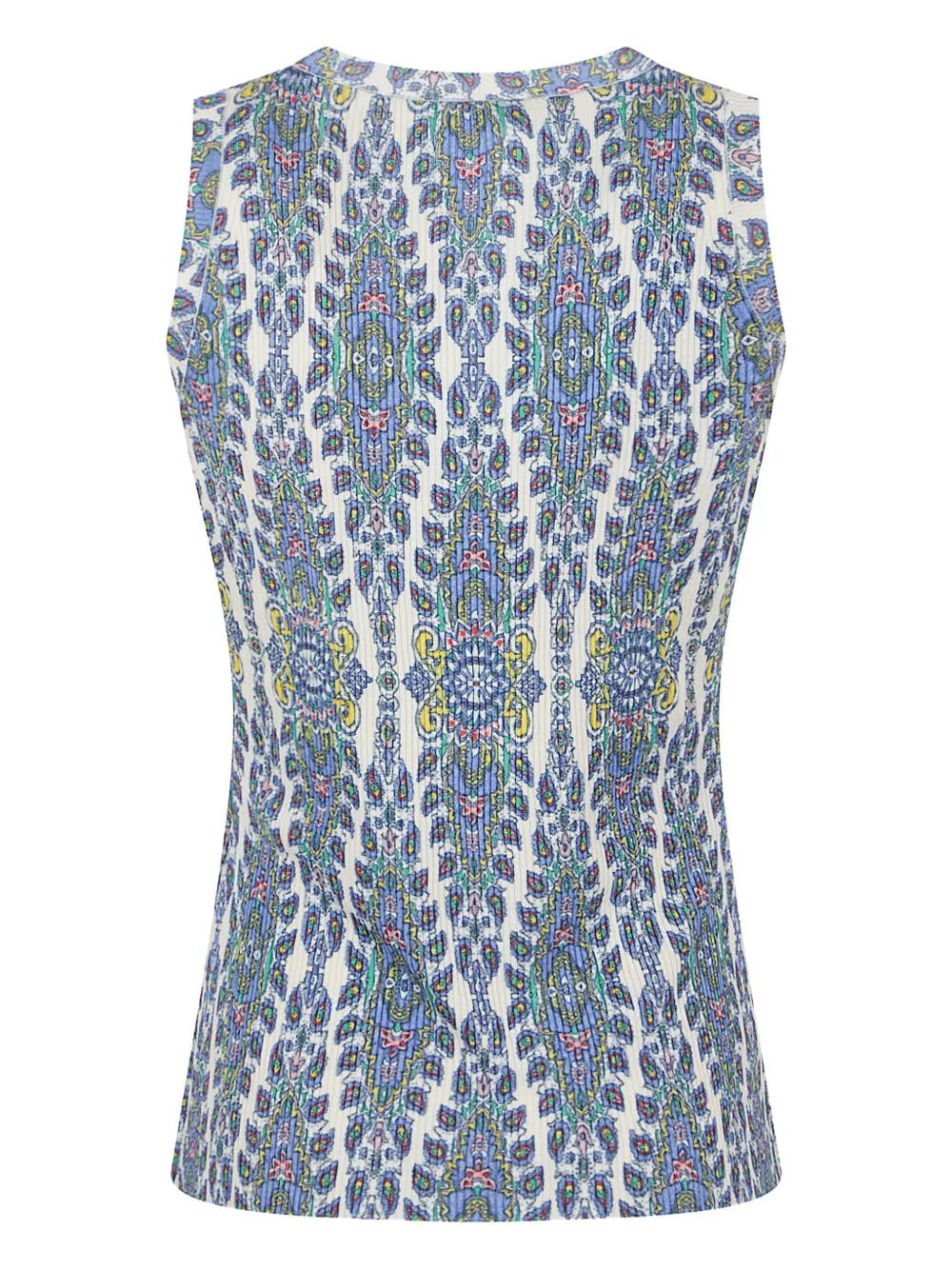 ETRO Geribbelde top met paisley-print Blauw