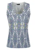 ETRO paisley-print ribbed top - Blue