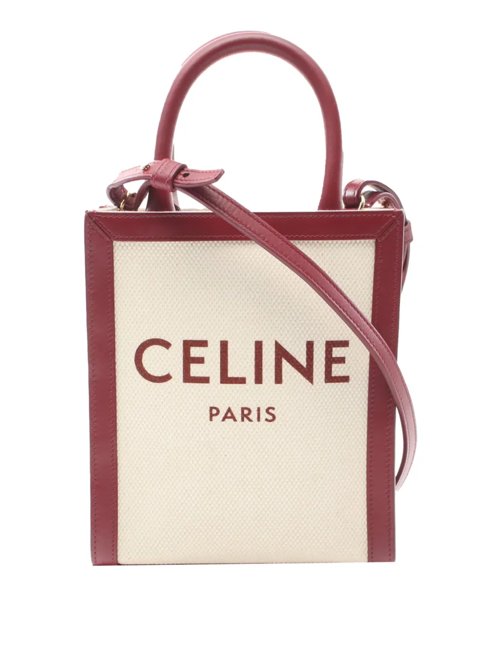 Céline Pre-Owned 2020-2024 ミニ キャンバス バーティカル カバ サッチェルバッグ - レッド Céline Pre-Owned 2020-2024 ミニ キャンバス バーティカル カバ サッチェルバッグ - レッド