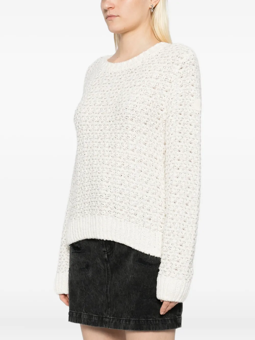 Moncler long-sleeved crew neck sweatshirt Beige