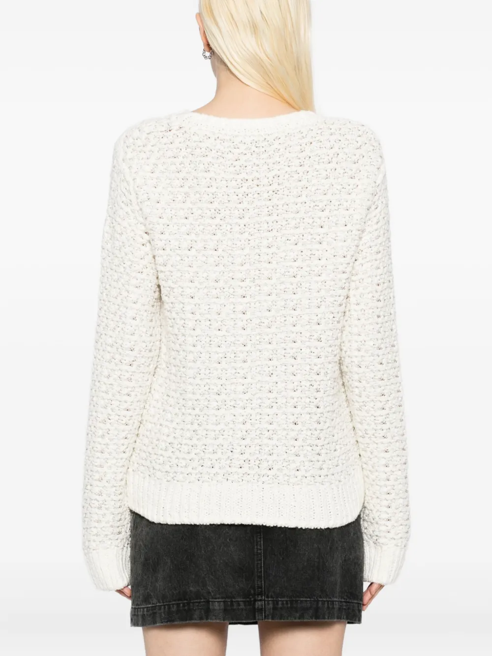 Moncler long-sleeved crew neck sweatshirt Beige