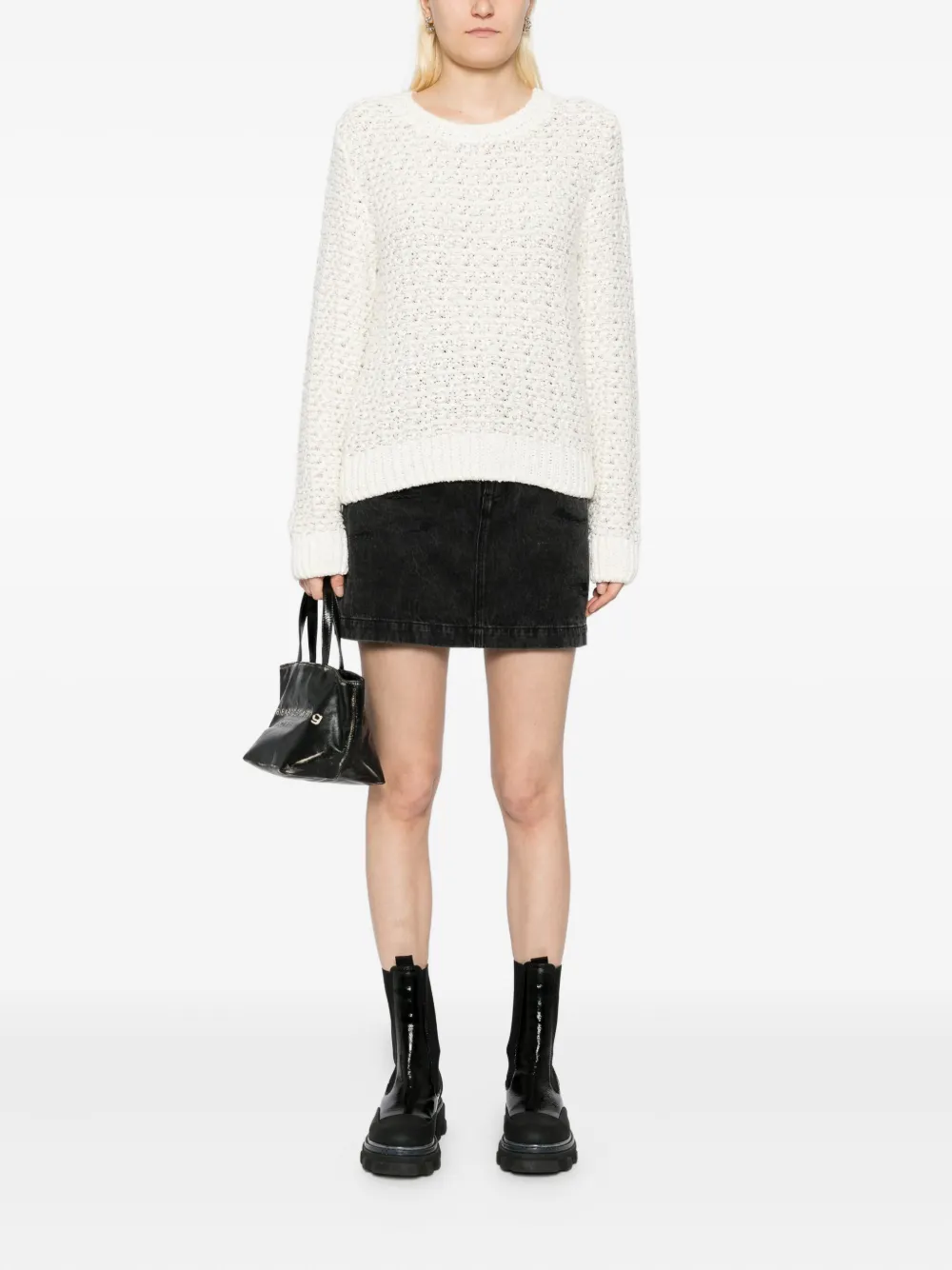 Moncler long-sleeved crew neck sweatshirt Beige