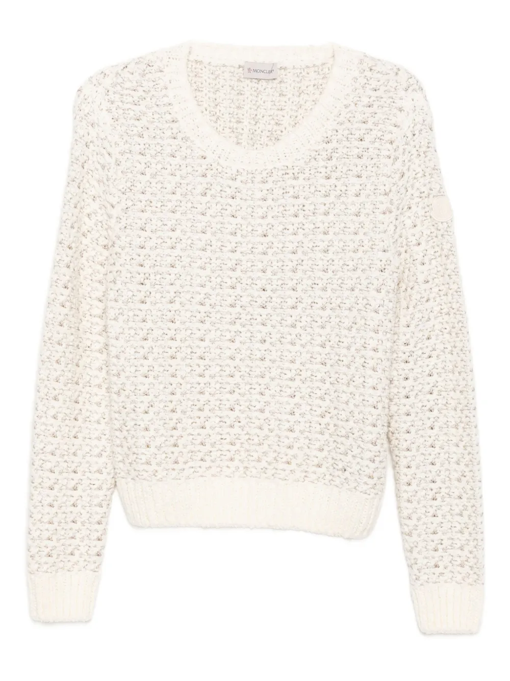 Moncler long-sleeved crew neck sweatshirt Beige