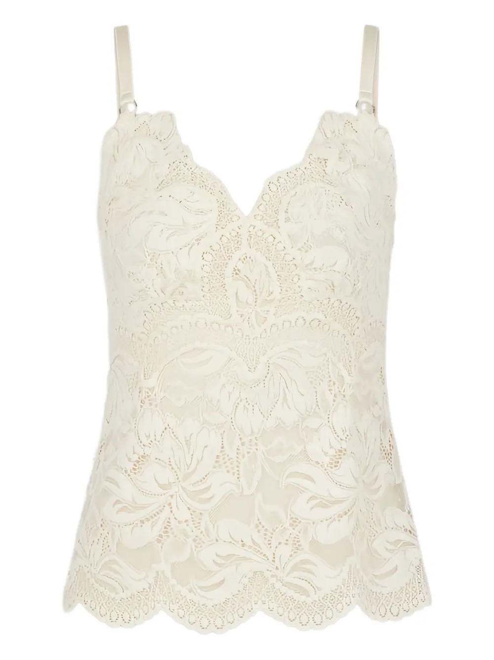 Rabanne Tanktop van kant Beige