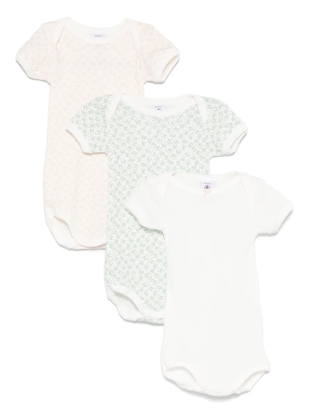 Petit Bateau Strampler mit Blumen-Print (3er-Set) | Weiß | Image 1
