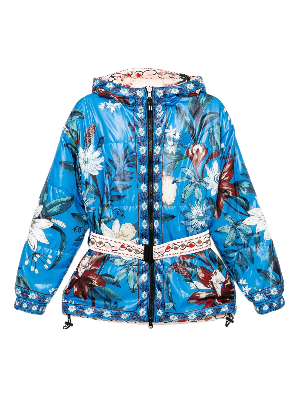 FARM Rio floral-print puffer jacket Blauw