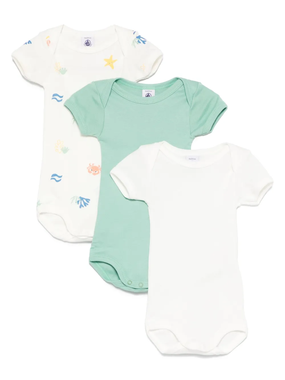 Petit Bateau set de tres mamelucos con estampado gráfico | blanco | Image 1