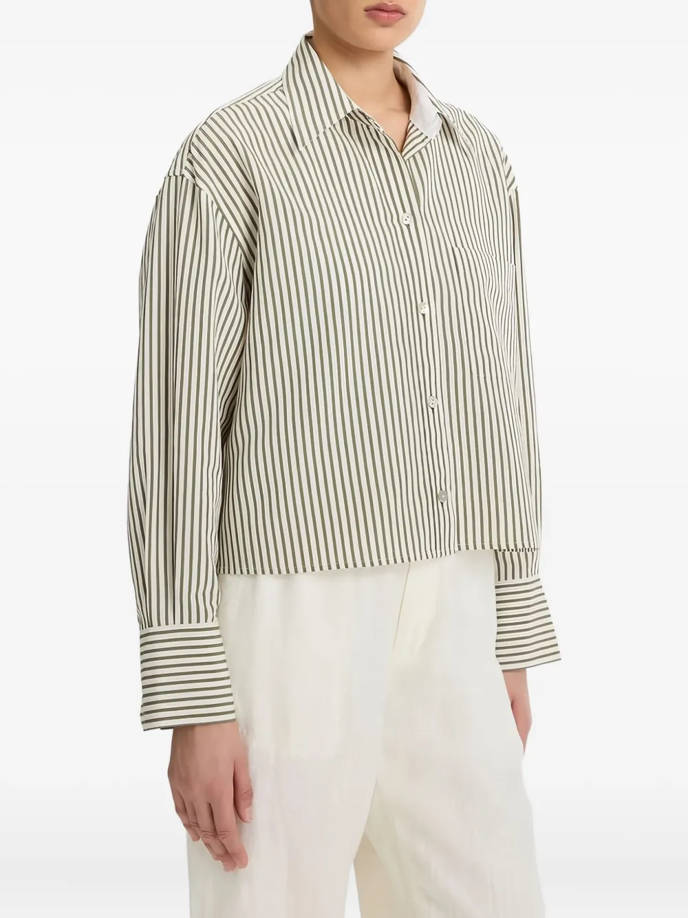 Vince Gestreept overhemd Beige