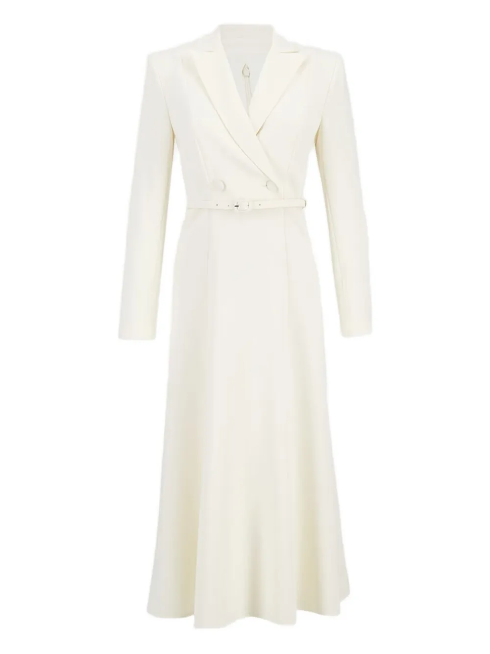 Roland Mouret Maxi-jurk met dubbele rij knopen en ceintuur Wit