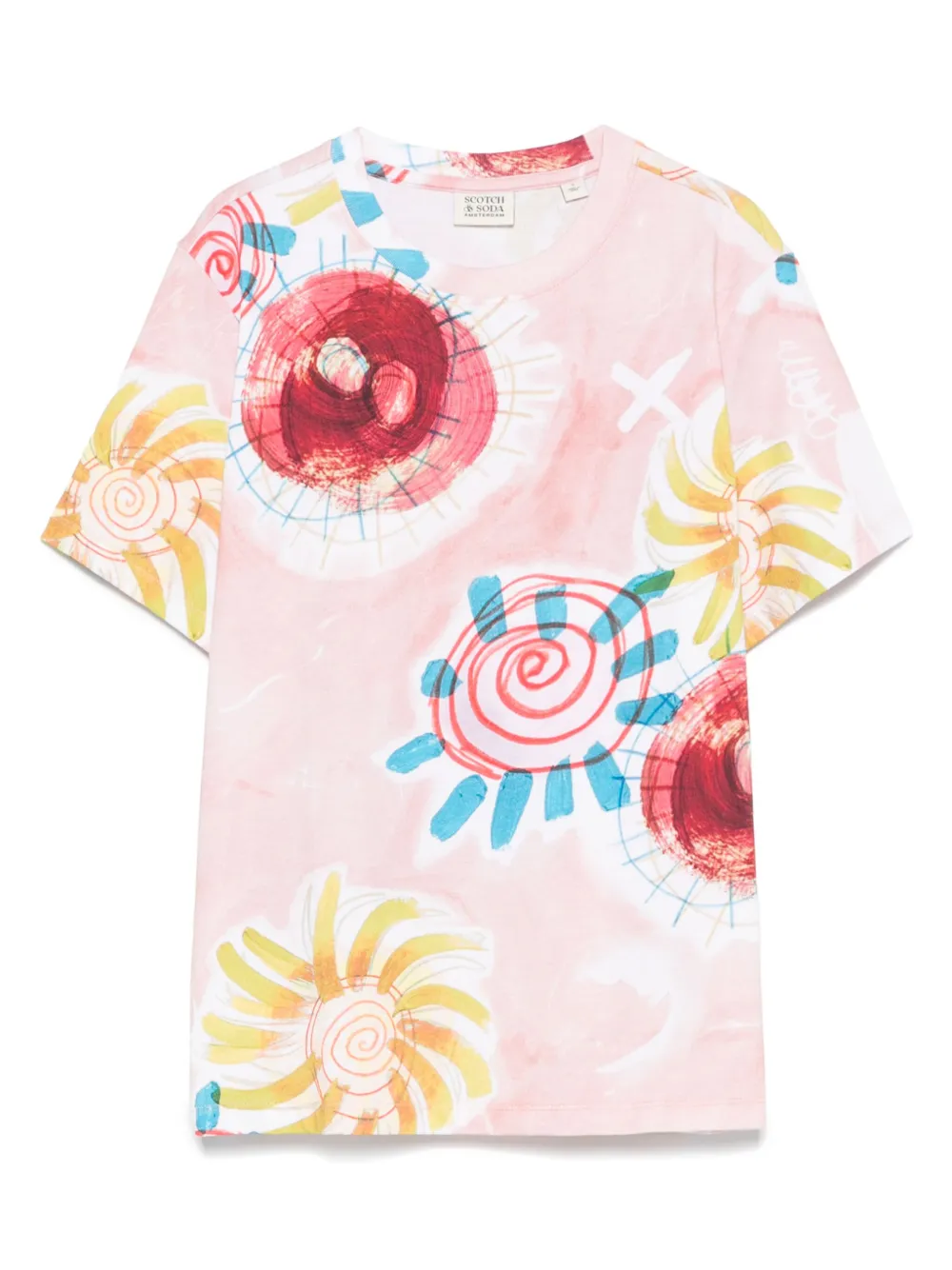 Scotch & Soda playera con estampado en toda la pieza | rosado | Image 1