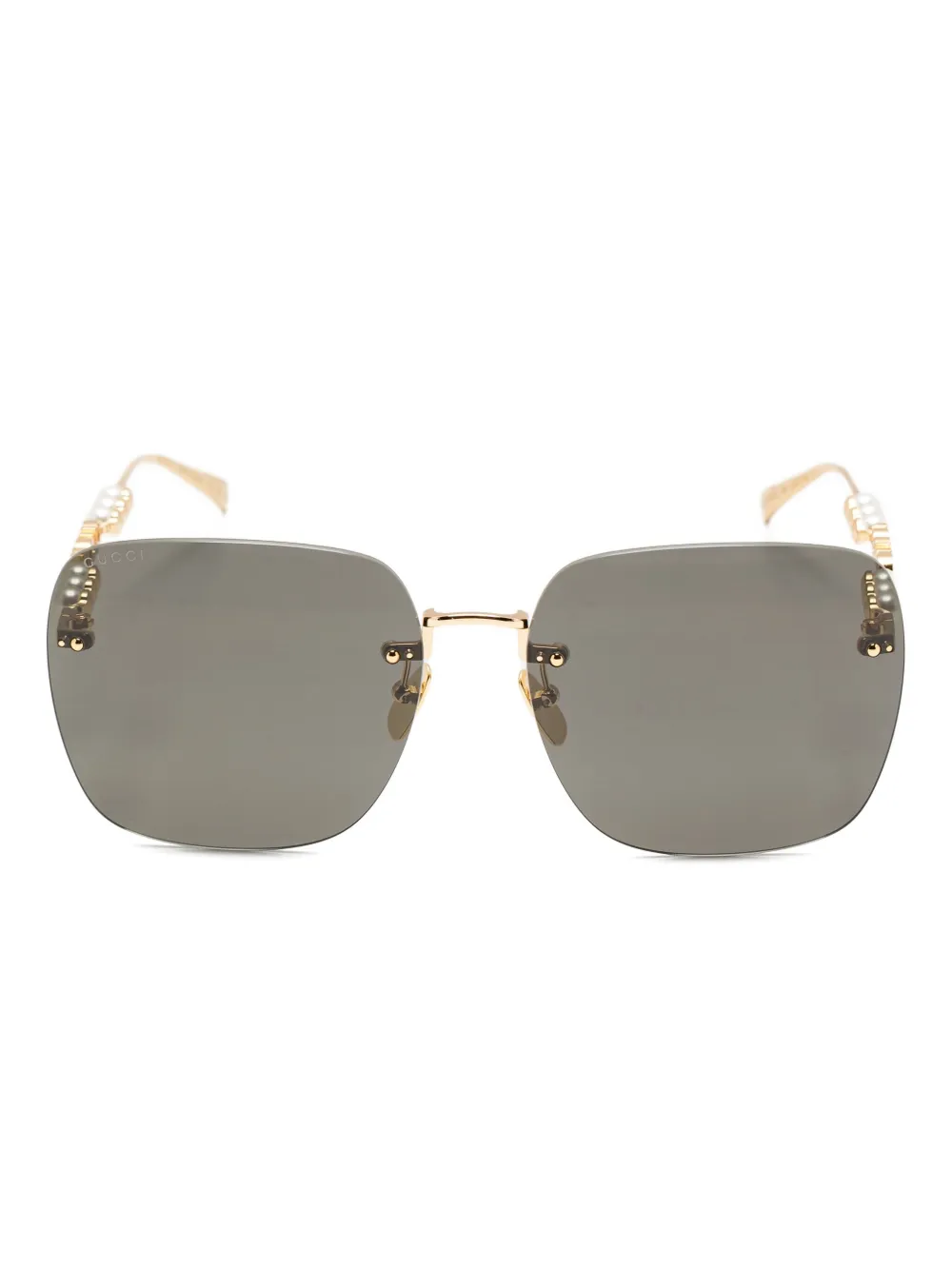 Gucci Eyewear Zonnebril met rechthoekig montuur Goud
