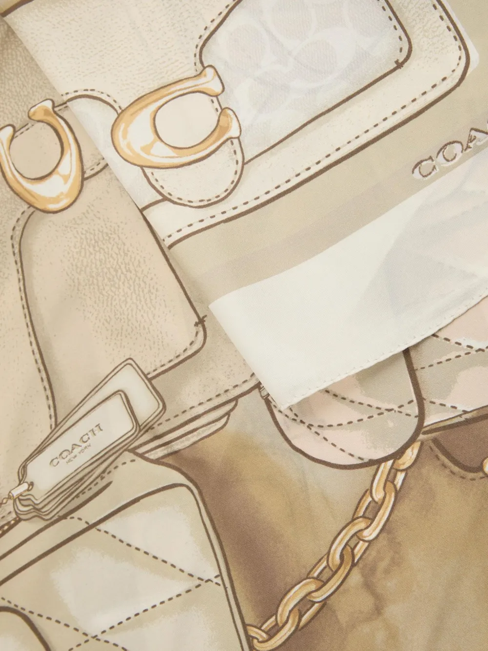 Coach Tacked Tabby silk scarf - Beige