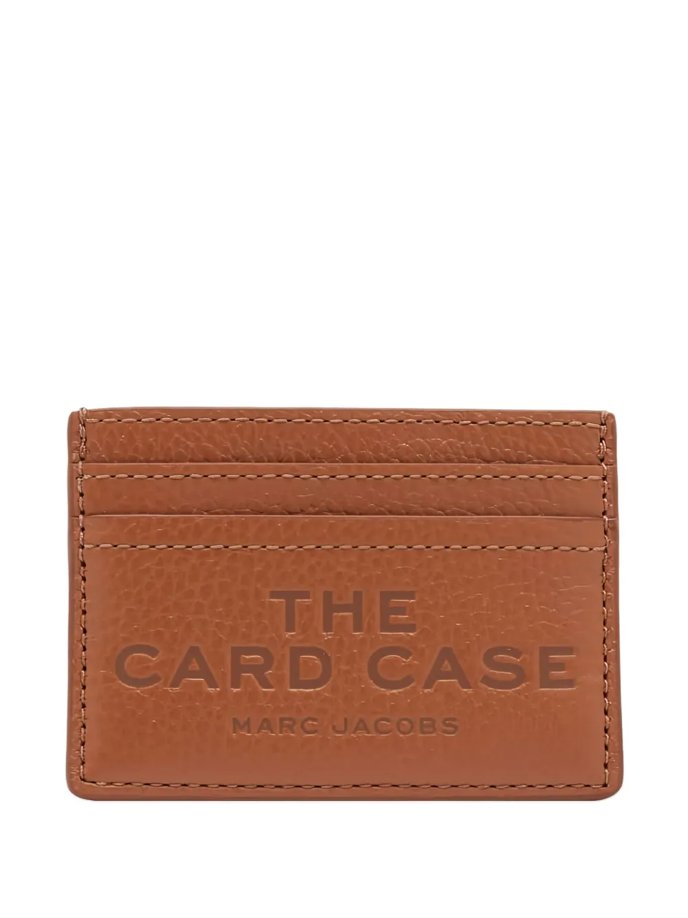 Marc Jacobs The Card Case Debossed-logo Wallet In Brown