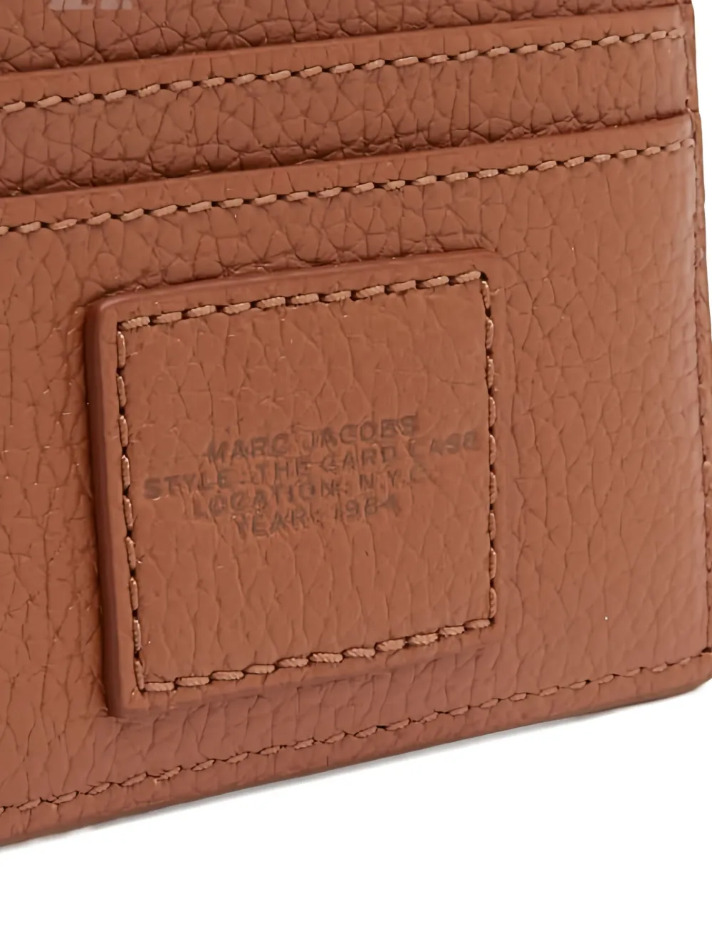 Marc Jacobs The Card Case Debossed-logo Wallet In Brown