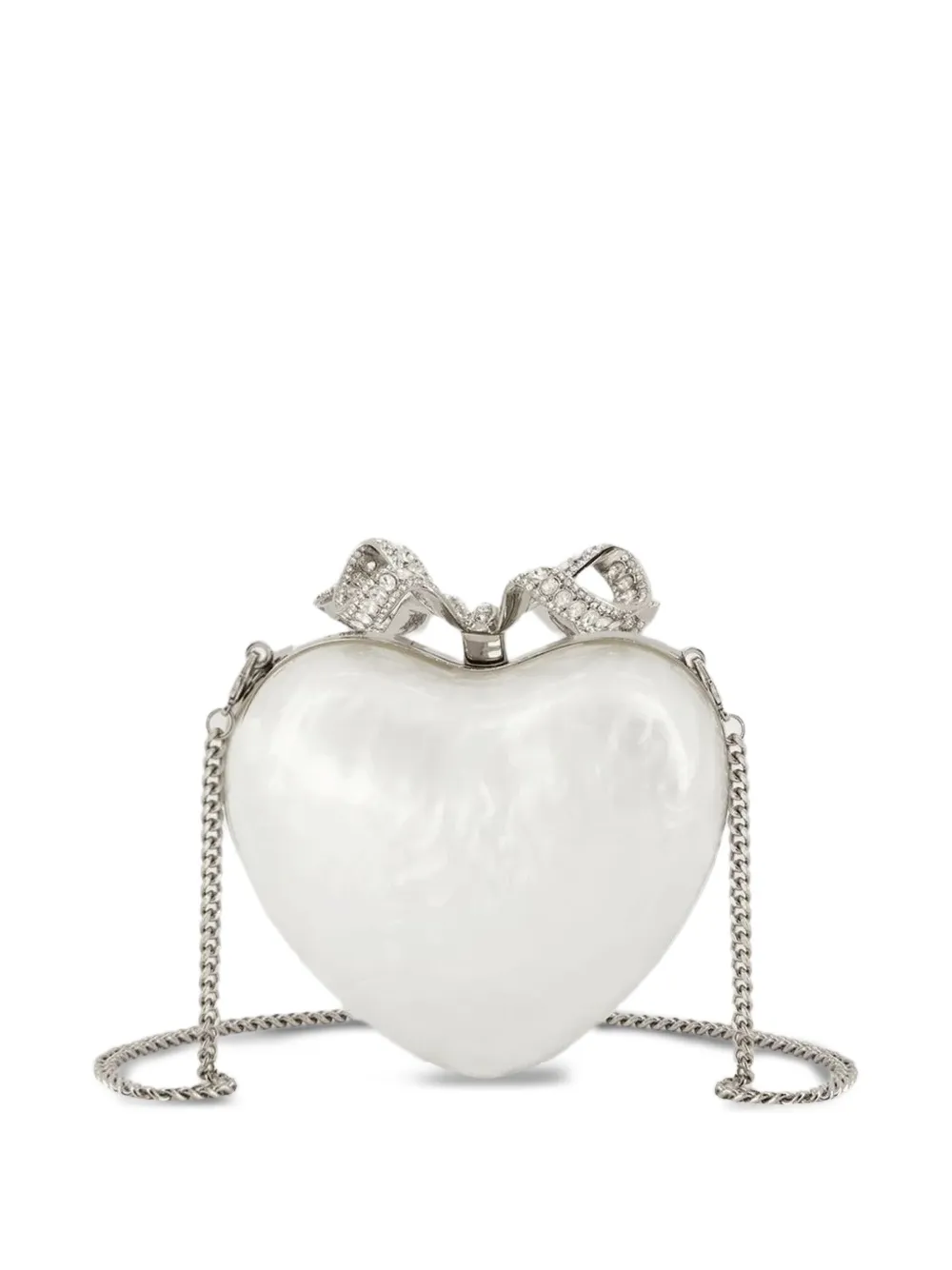 Self-Portrait heart-shaped crystal-embellished clutch | Image 2
