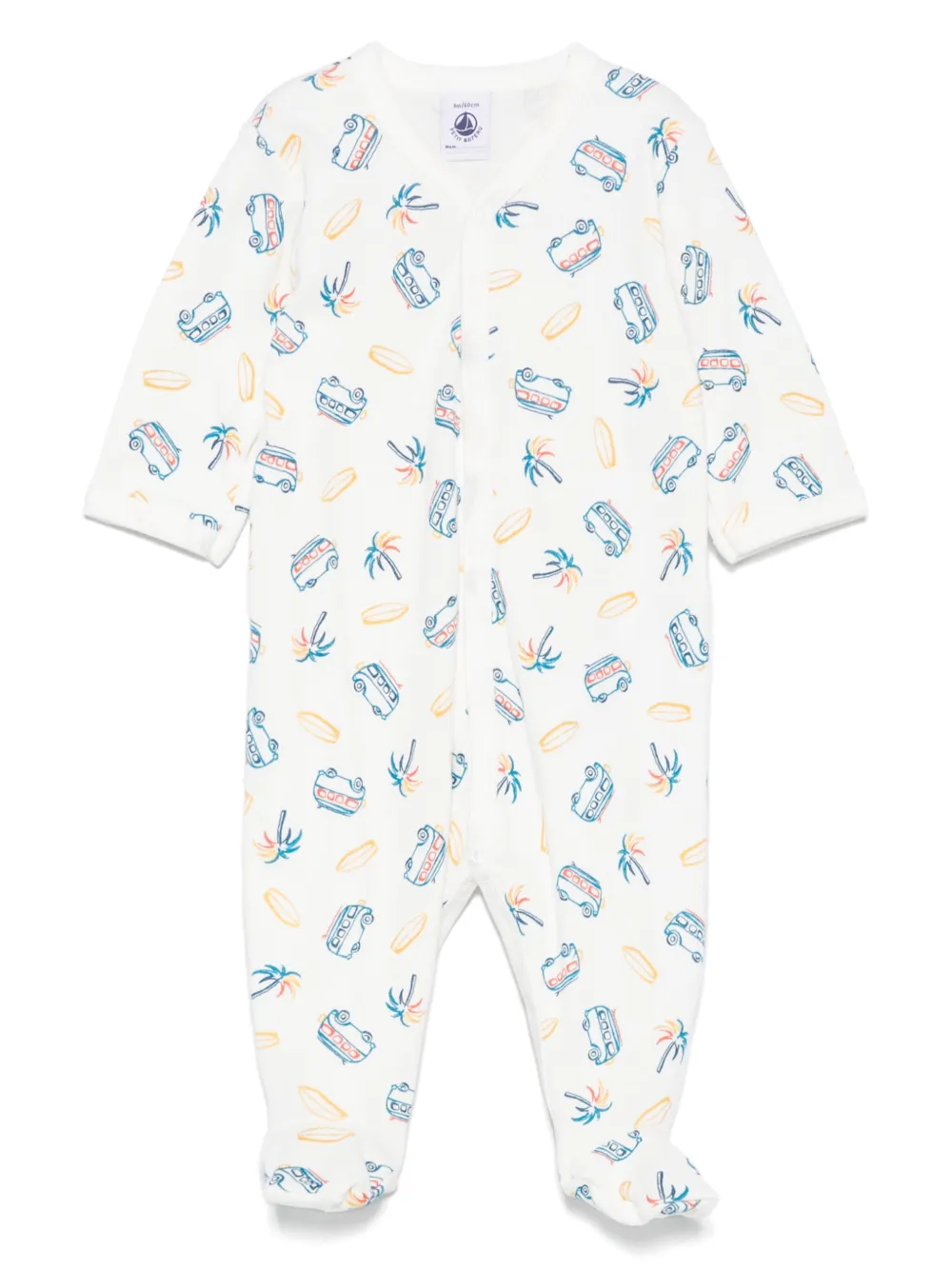 Petit Bateau cotton romper - ホワイト Petit Bateau cotton romper - ホワイト