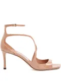 Jimmy Choo 75mm Azia patent-leather ankle-strap sandals - Neutrals