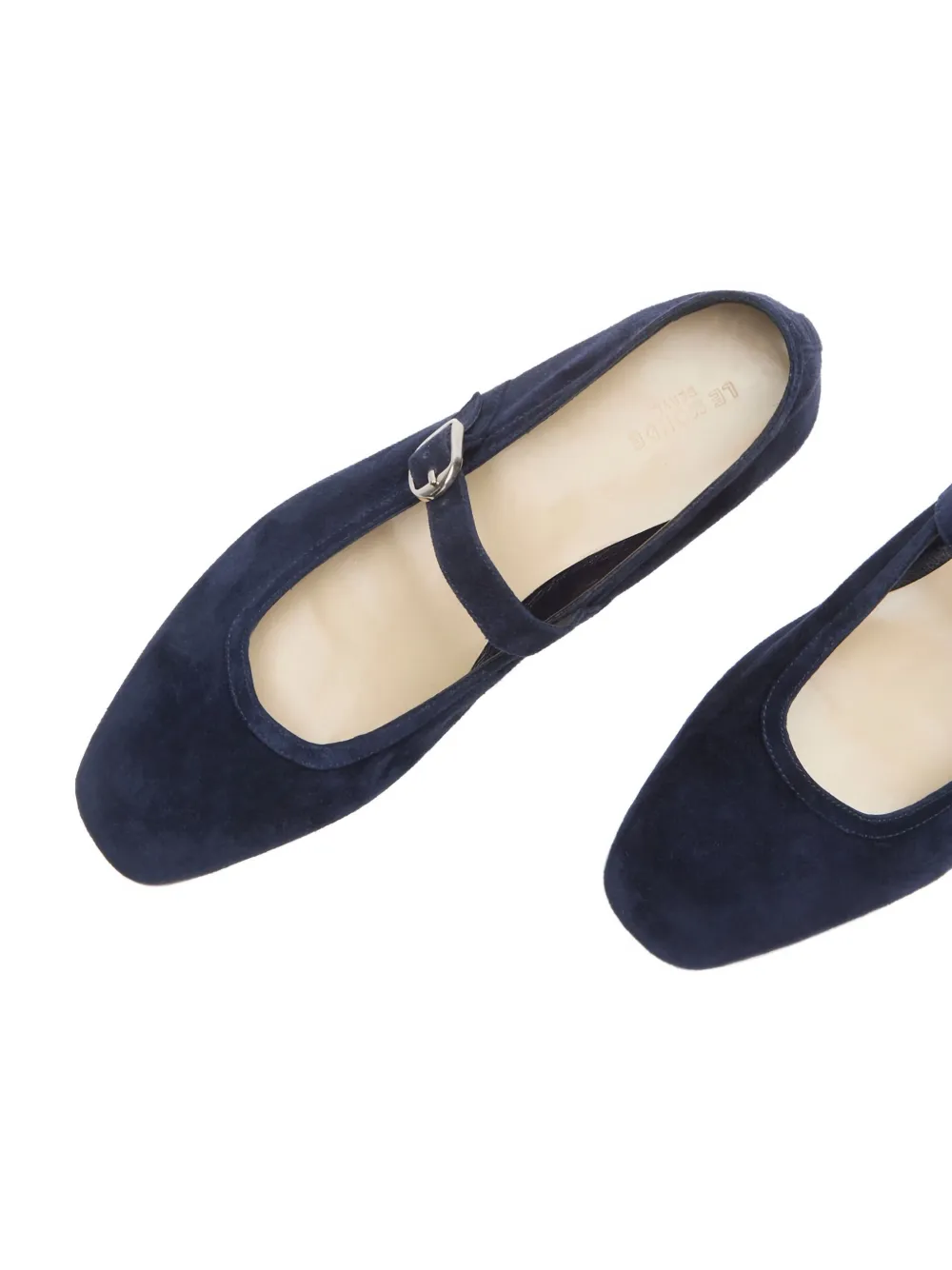 Le Monde Beryl buckle-strap suede ballet flats Blue