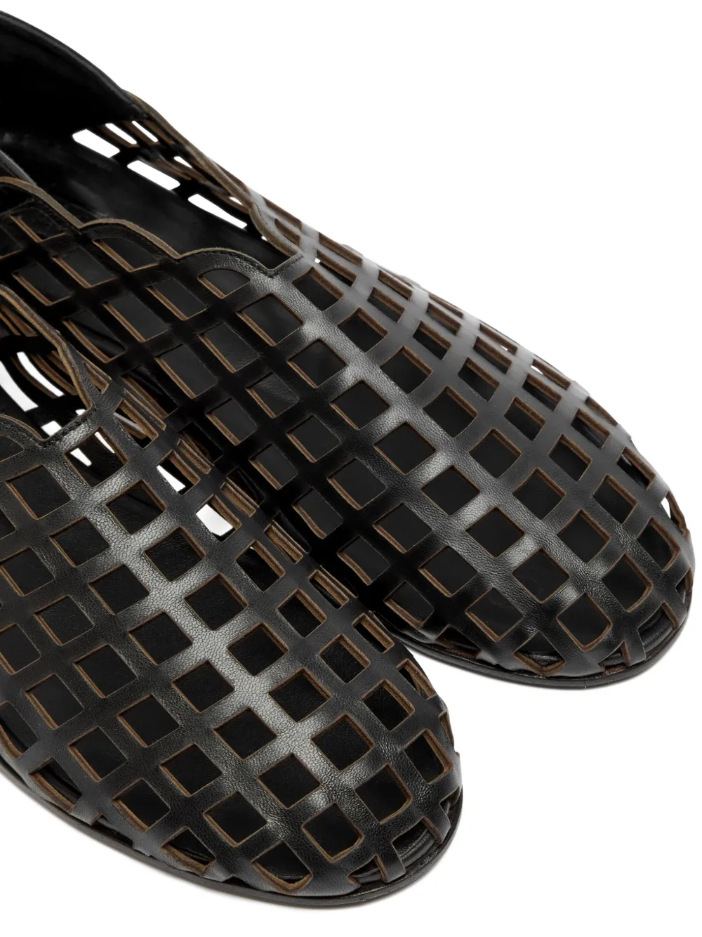 GIABORGHINI Peek-A-Boo ballerina's met ronde neus Zwart