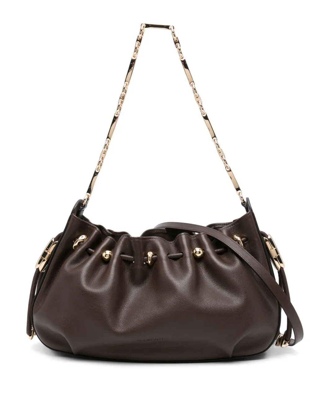 ZIMMERMANN leather shoulder bag - COFFEE