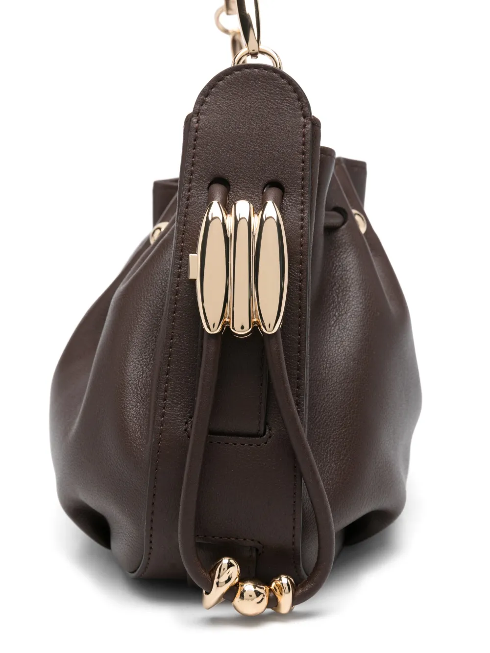 ZIMMERMANN Leren schoudertas COFFEE