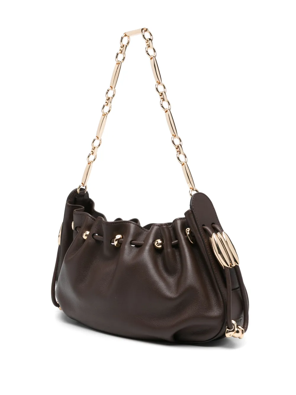 ZIMMERMANN Leren schoudertas COFFEE