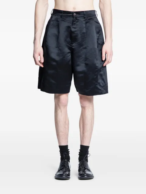 Black Comme Des Garçons shorts de vestir con efecto satinado y pinzas