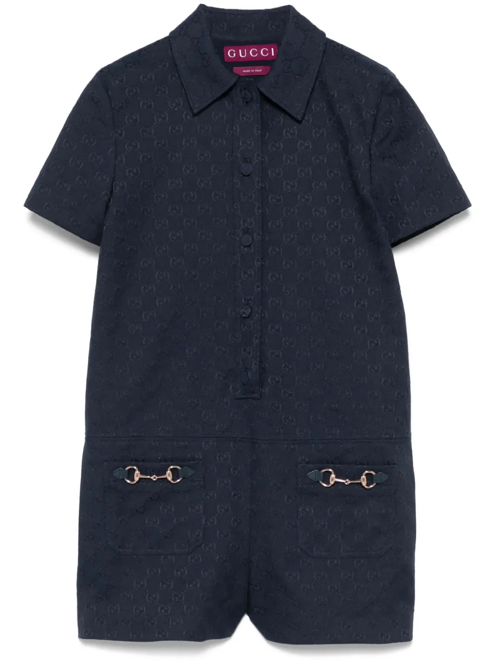 Gucci Gg Canvas Jumpsuit With Horsebit