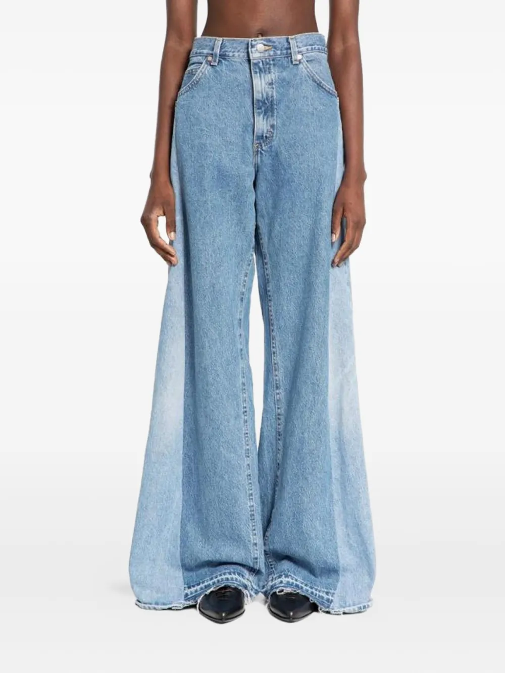 E.L.V DENIM panelled wide-leg jeans | Blue | Image 1