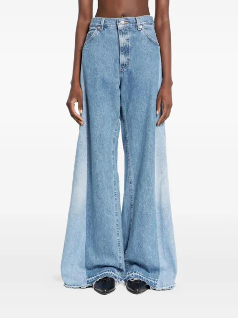 E.L.V DENIM panelled wide-leg jeans