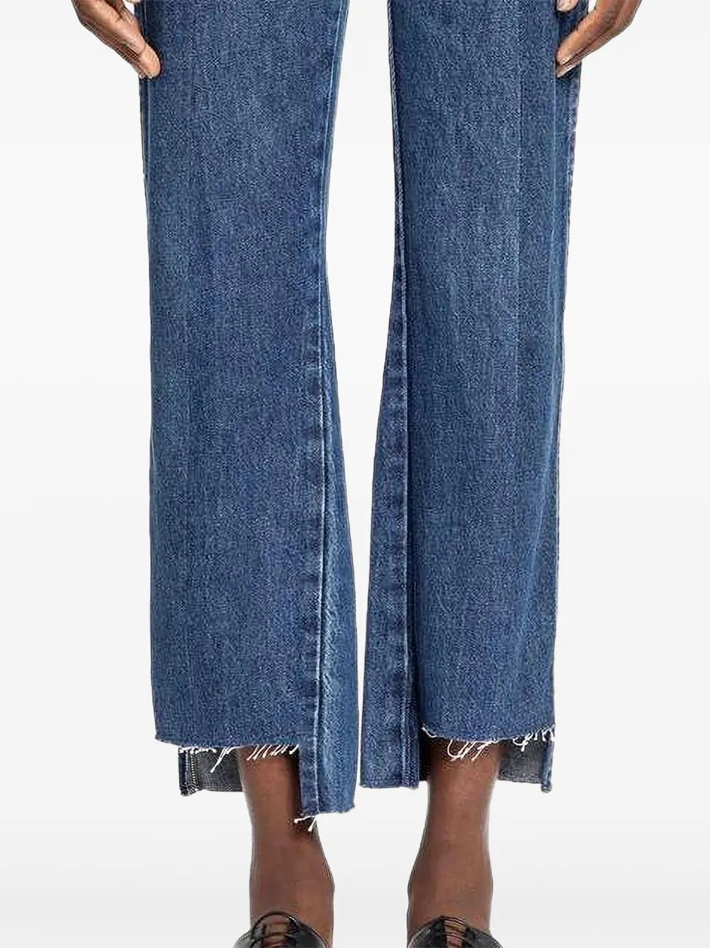 E.L.V DENIM Jeans met franje en vlakken - Blauw