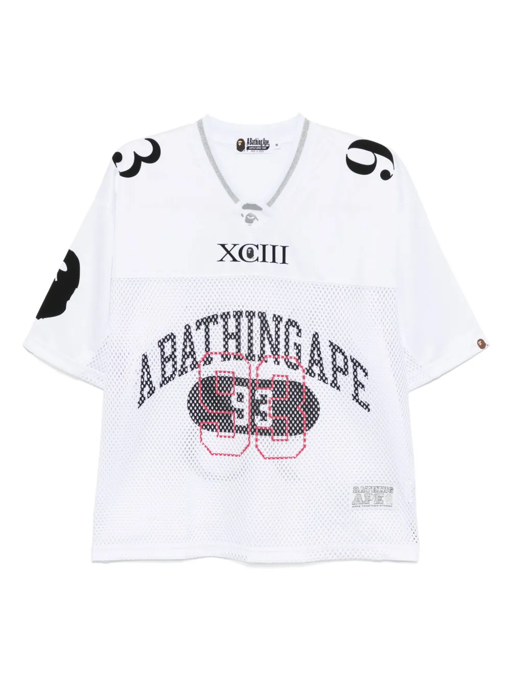 A BATHING APE Voetbalshirt met logo Wit