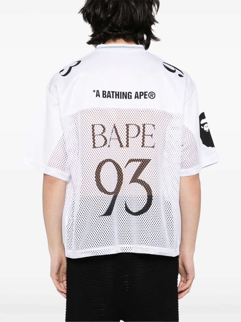 A BATHING APE Voetbalshirt met logo Wit