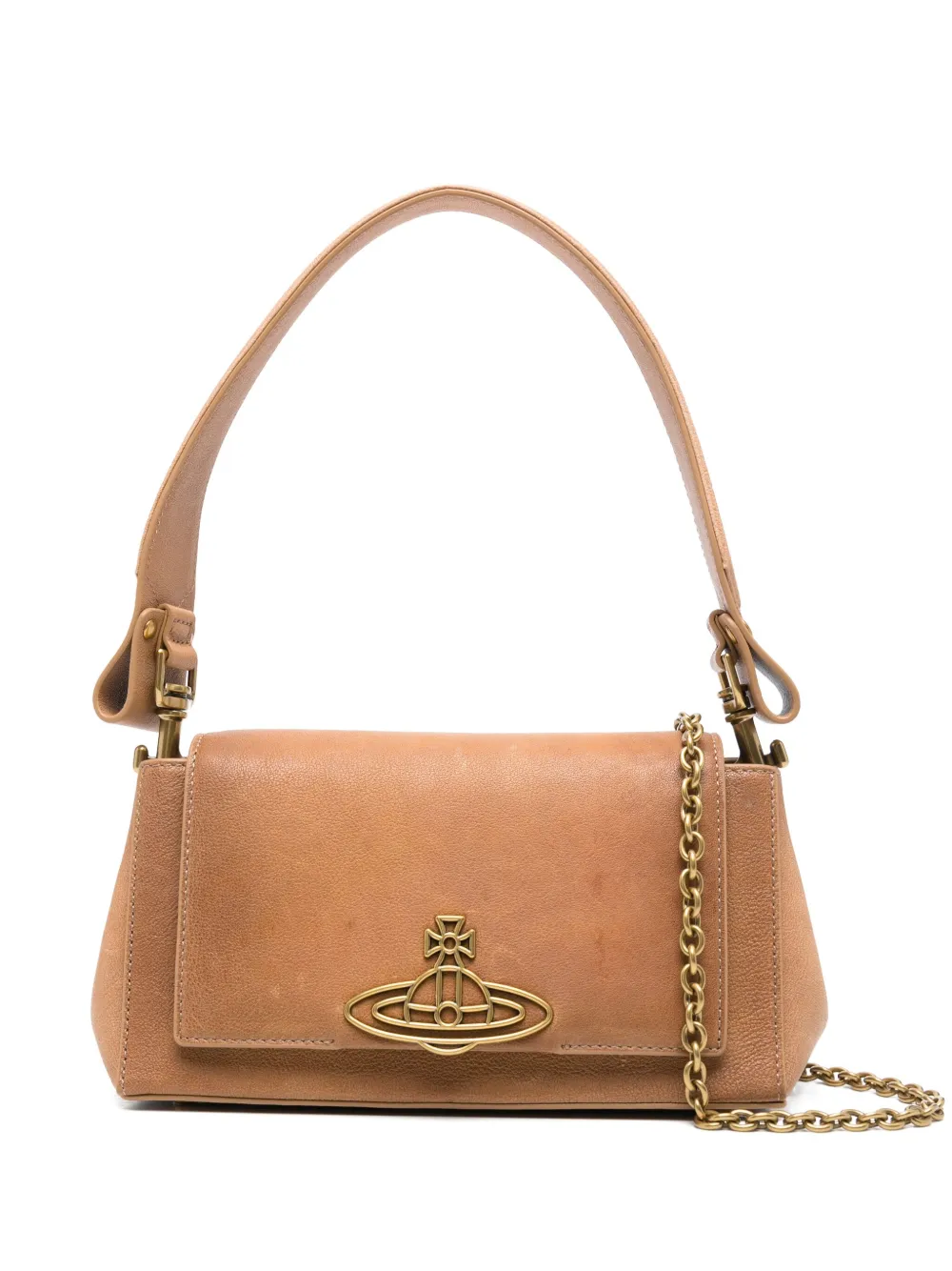Vivienne Westwood Leren schoudertas Bruin