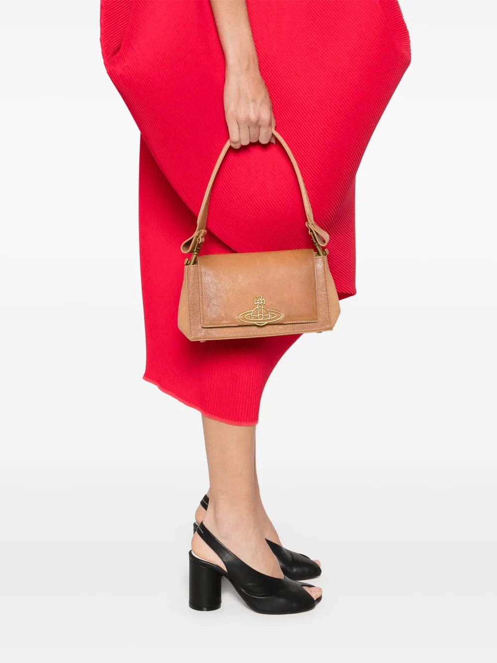 Vivienne Westwood Leren schoudertas - Bruin