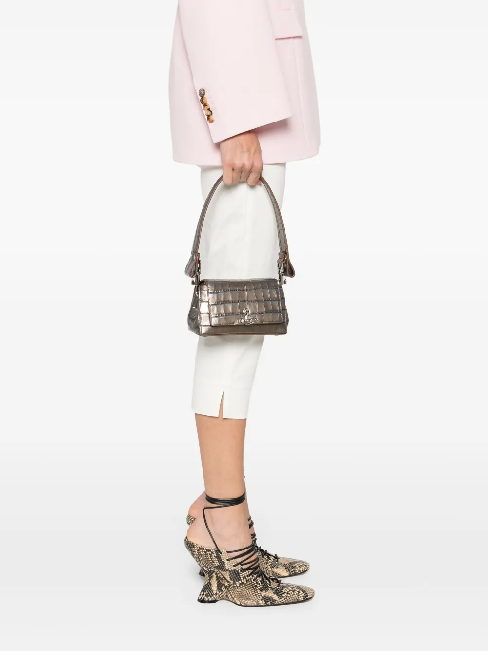 Vivienne Westwood Leren schoudertas - Bruin
