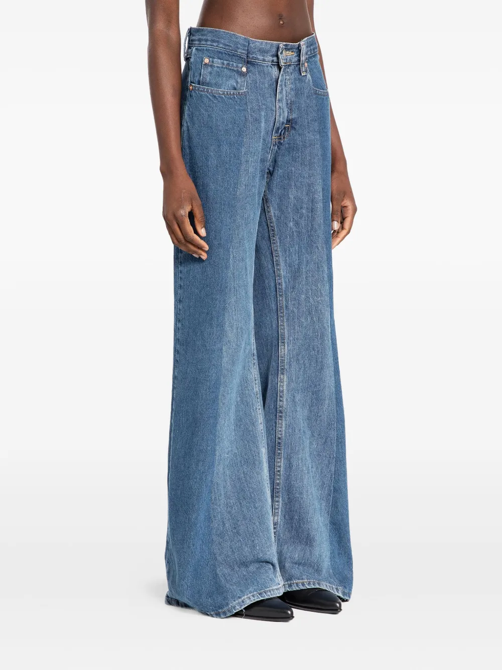  E.l.v Denim Split-leg Jeans - Blue 