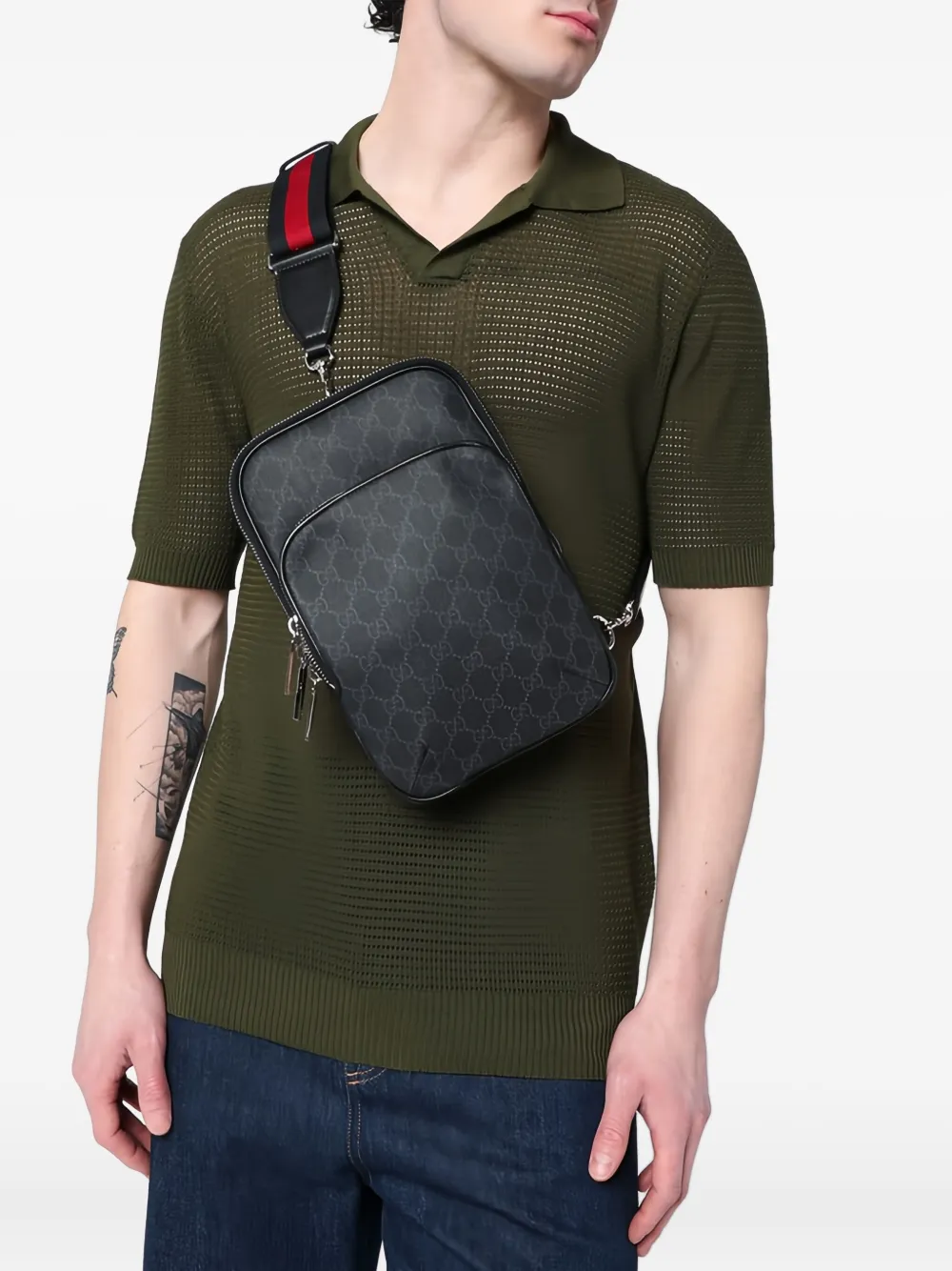 Gucci Jumbo GG messengertas - Zwart