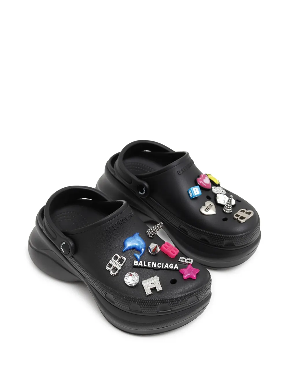 Balenciaga X Crocs Jibbitz Mules In Black