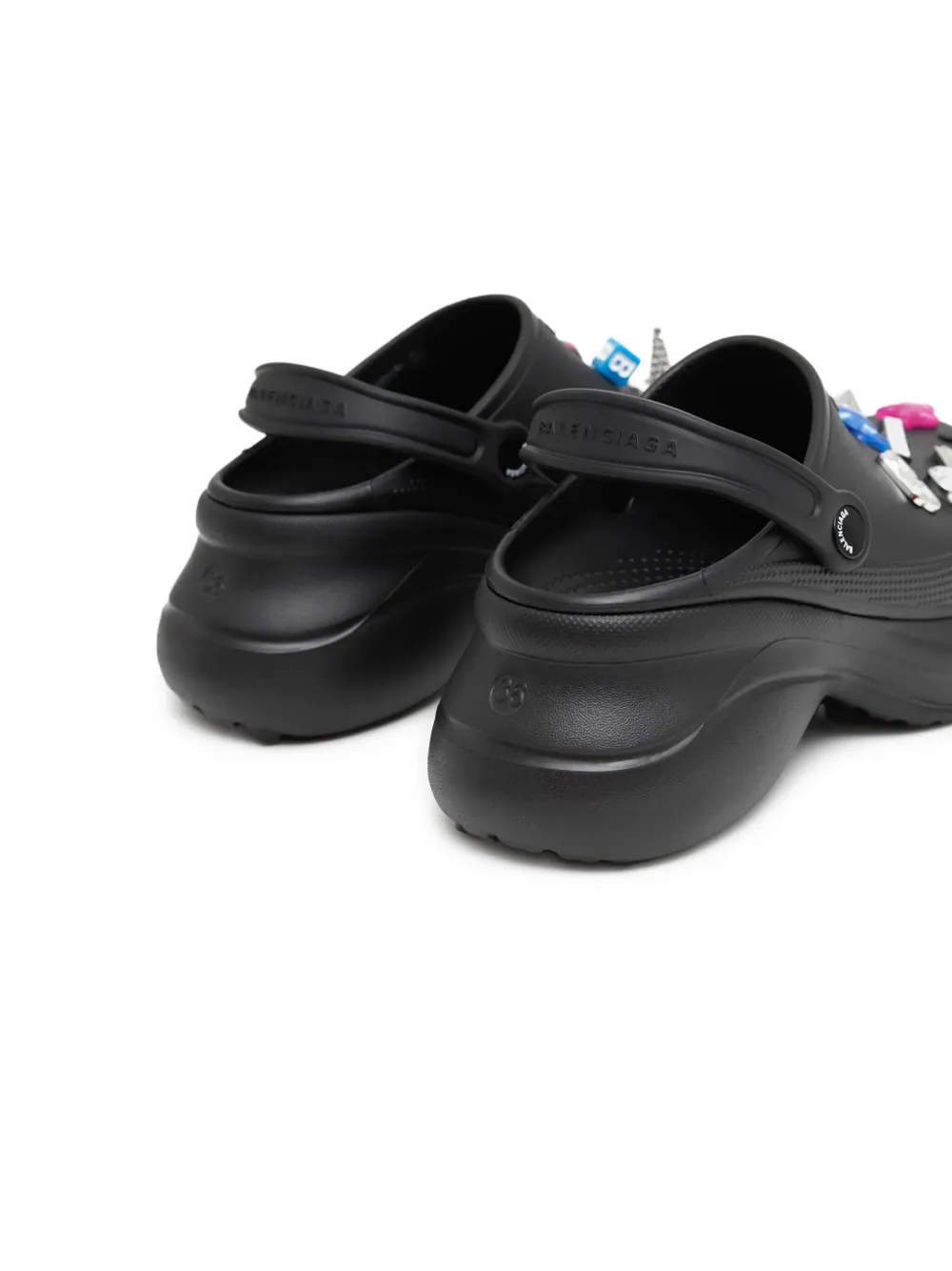 Balenciaga X Crocs Jibbitz Mules In Black
