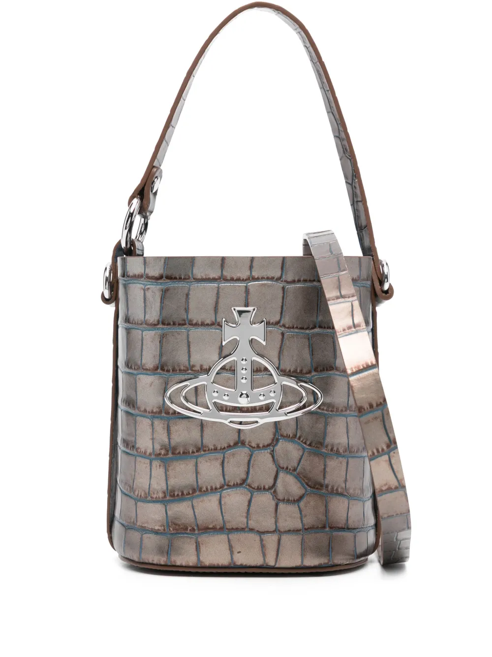 crocodile-embossed tote bag