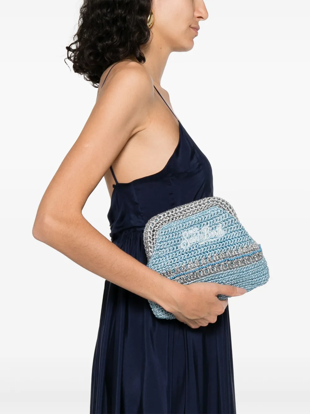 MC2 Saint Barth Crossbodytas met geborduurd logo Blauw