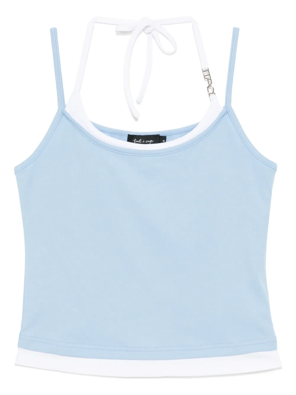 Tout a coup Gelaagde top met halternek Blauw