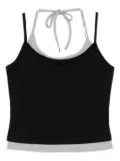 tout a coup layered halter cami top - Black