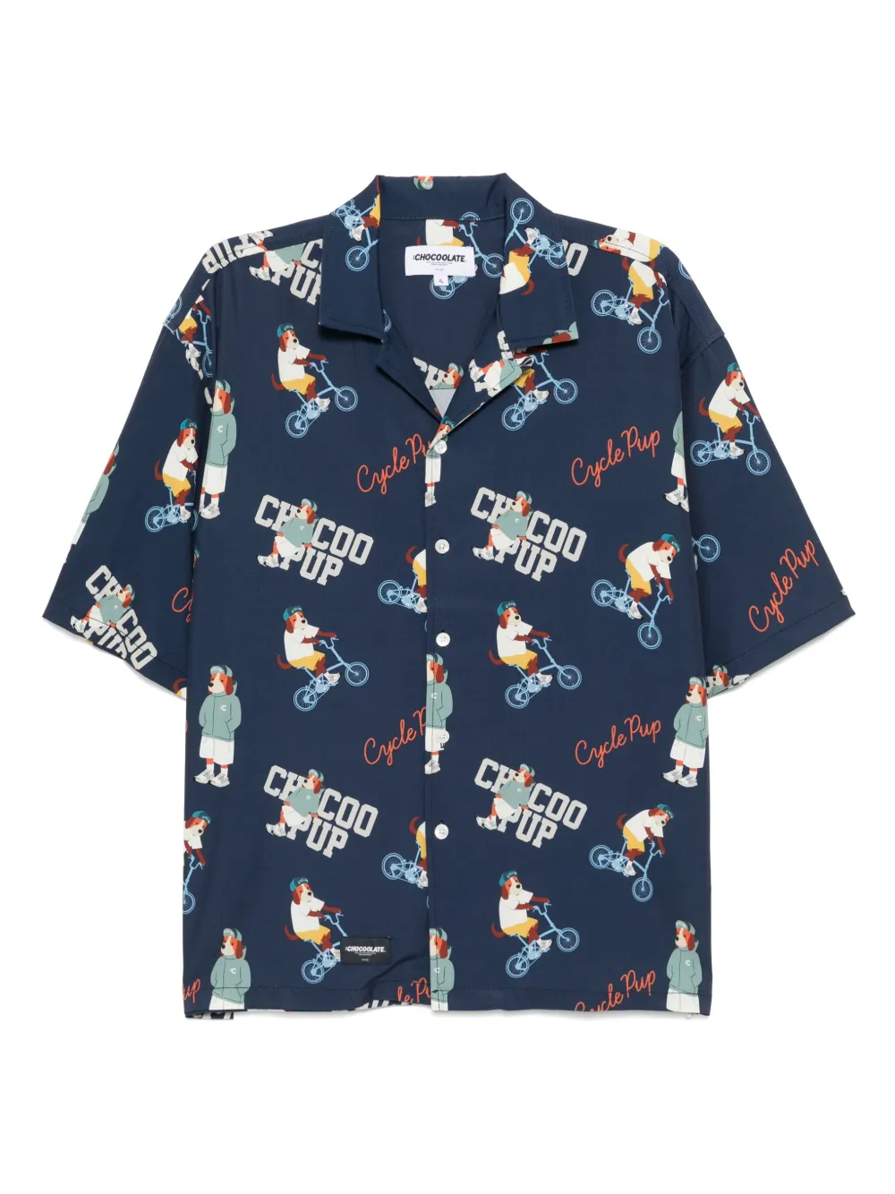 CHOCOOLATE Overhemd met grafische print Blauw