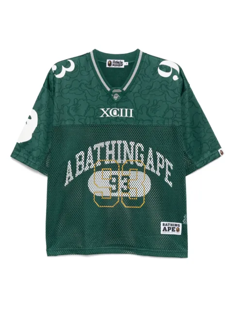 A BATHING APE® line camo multi-logo football T-shirt