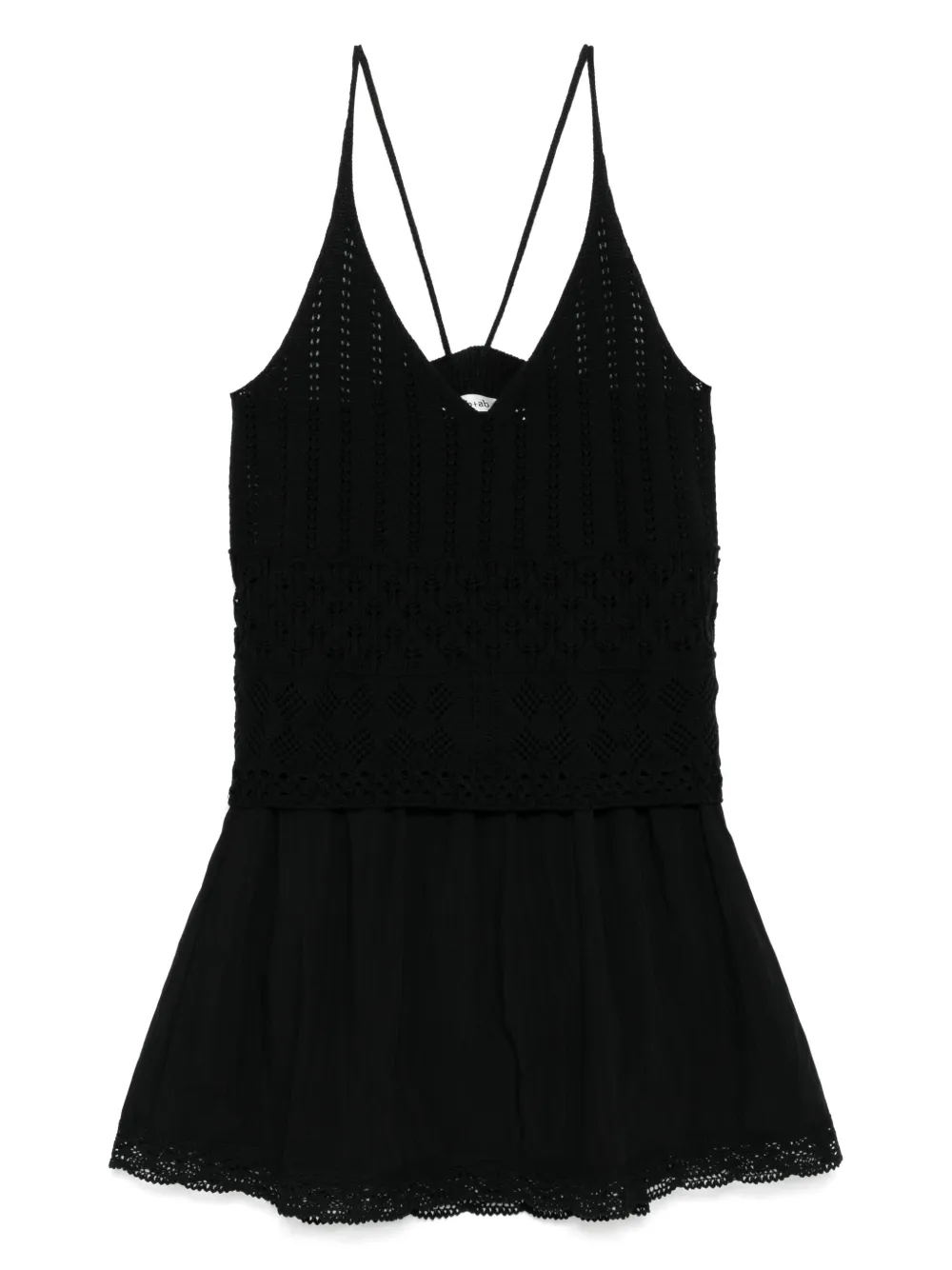 B+ab Crochet Top Skirt Set In Black
