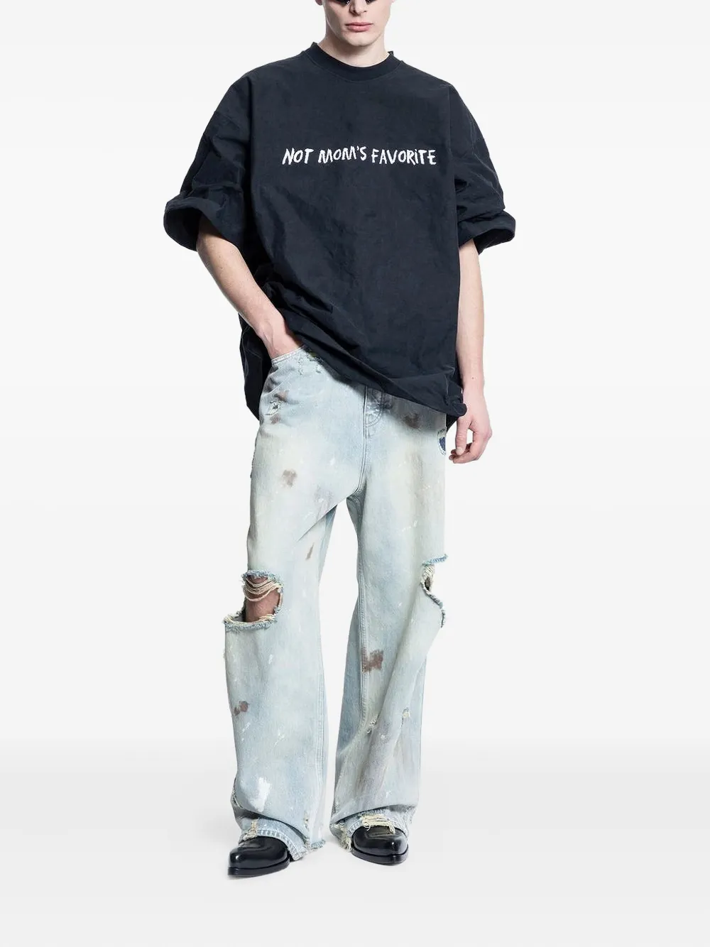 VETEMENTS slogan cotton T-shirt - Zwart